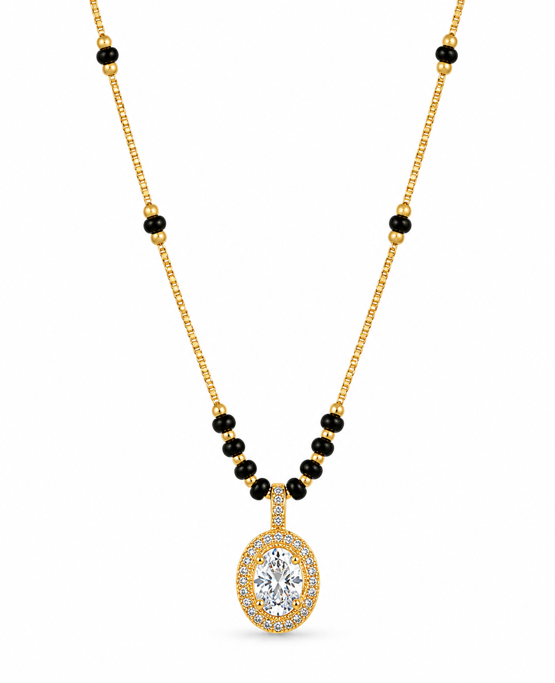 Oval Sparkle Gold Mangalsutra