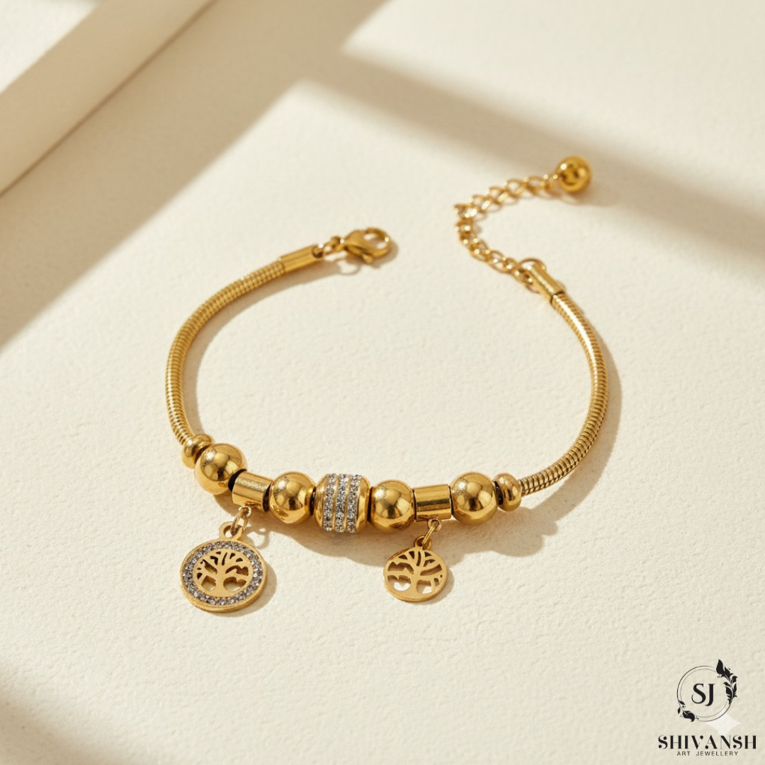 GOLD TREE OF LIFE CHARM BRACELET
