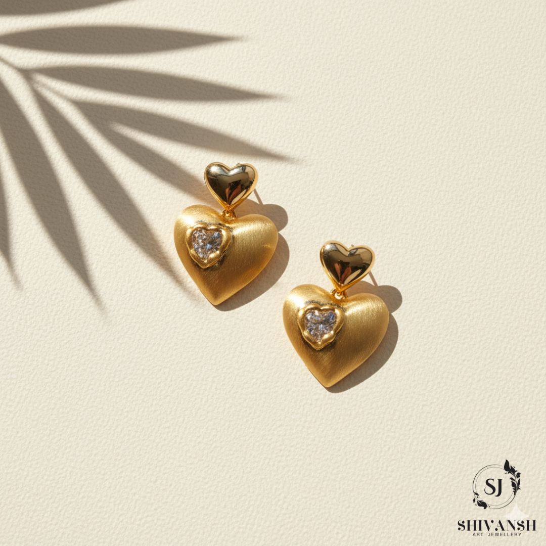 DIAMOND HEART EARRINGS