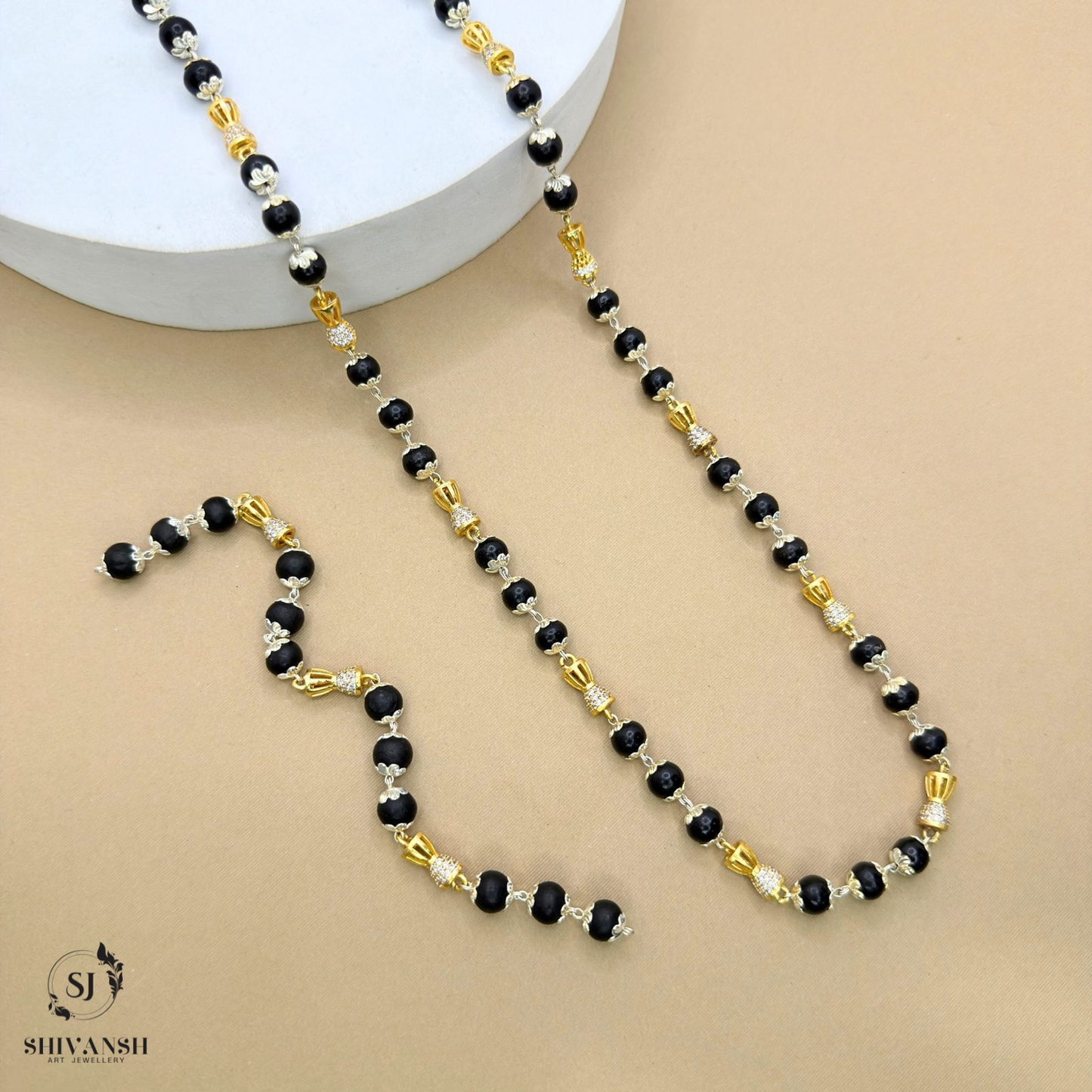 Premium Diamond Beads Karungali Mala + Karungali Bracelet Combo MB-06
