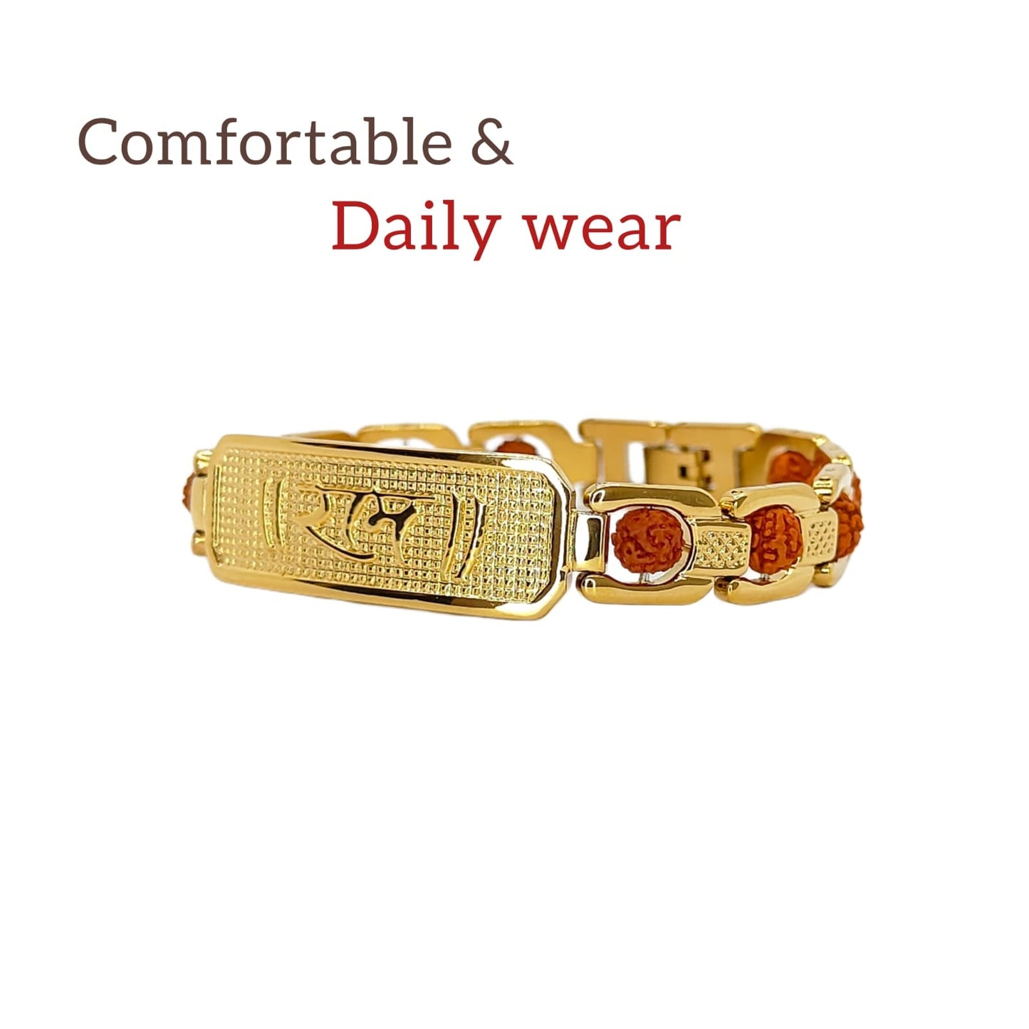 Gold Plated Brown Rudraksha Bracelet SJ-BR-12 Shivansh art Jewellery