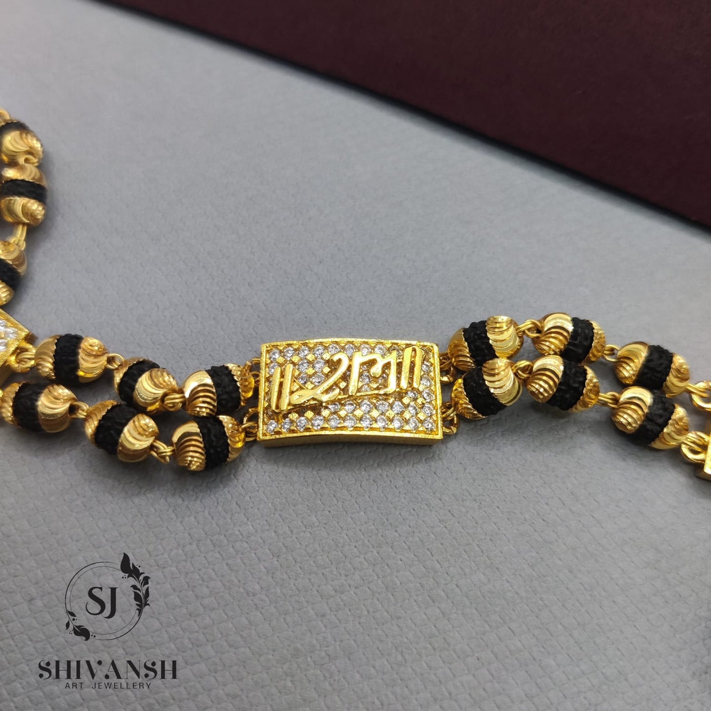 Exclusive Gold Plated Two line Ram Rudraksha Bracelet SJ-BR-16 Shivansh art Jewellery