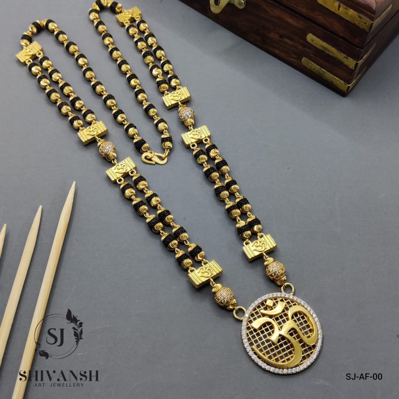 Exclusive Rudraksha Mala with Om Pendent SJ-ML-15 Shivansh art jewellery