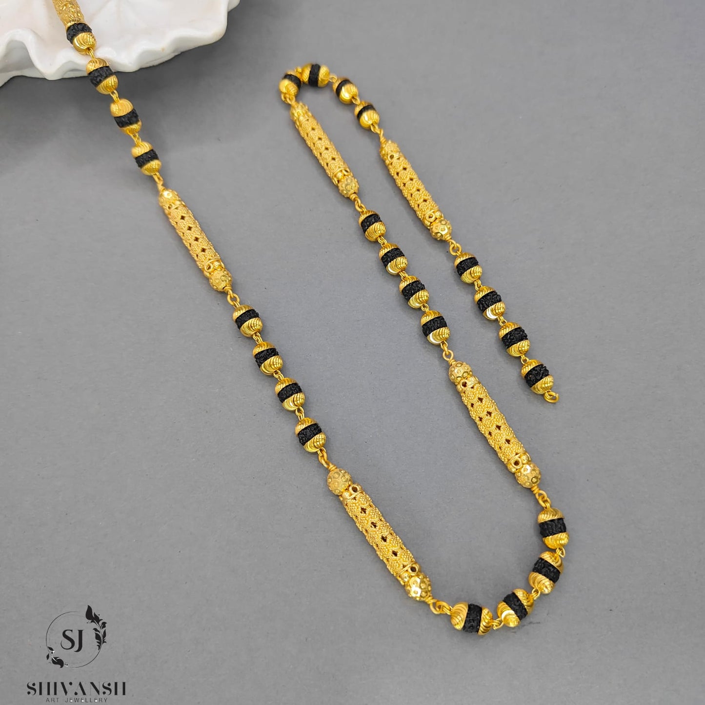 Exclusive Design Gold Plated Rudraksha Mala SJ-ML-18 Shivansh art Jewellery