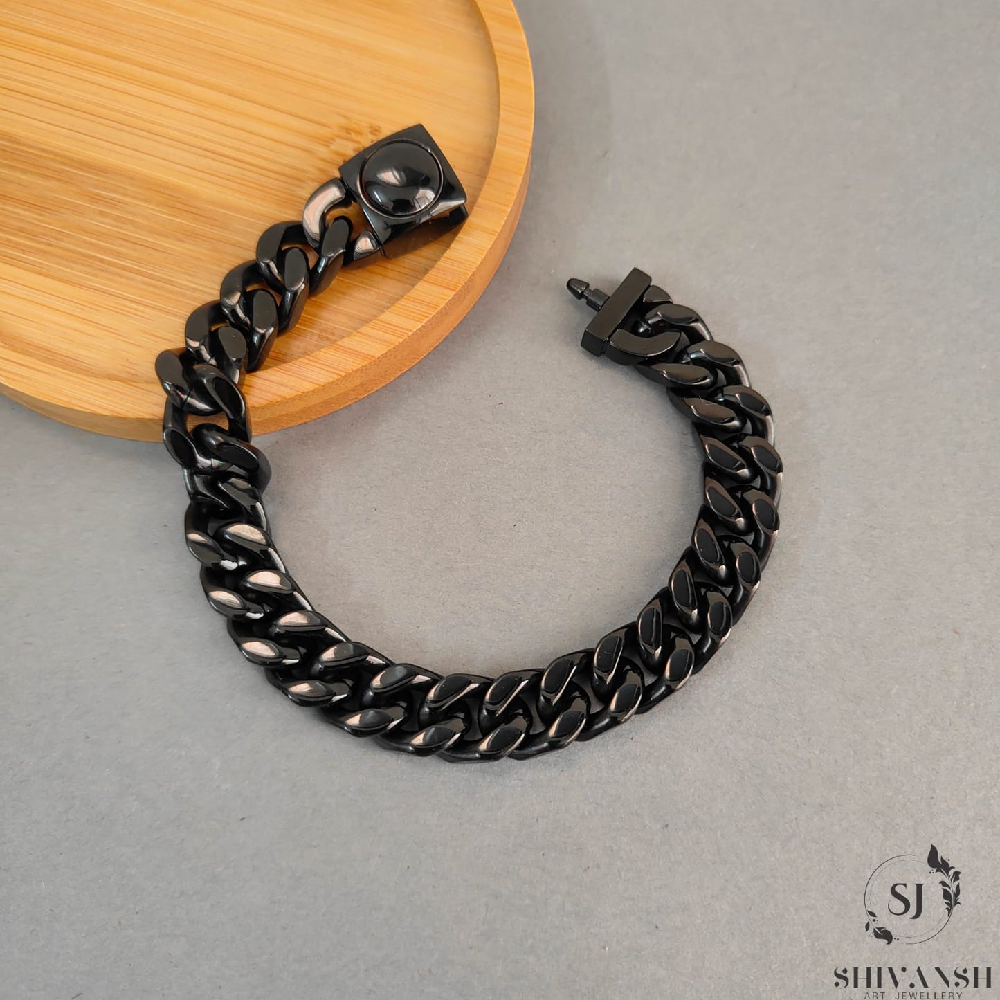 Black Stainless Steel Cuban Link Bracelet