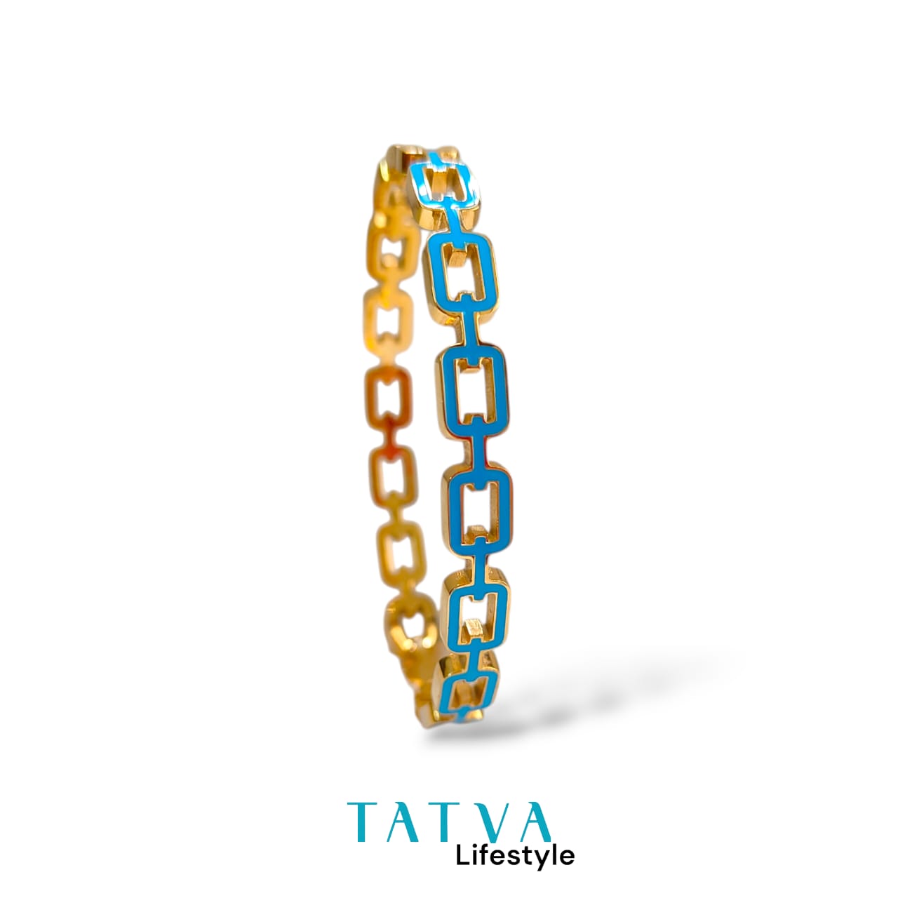 STUDDED SKY BUCKLE LINK BANGLE