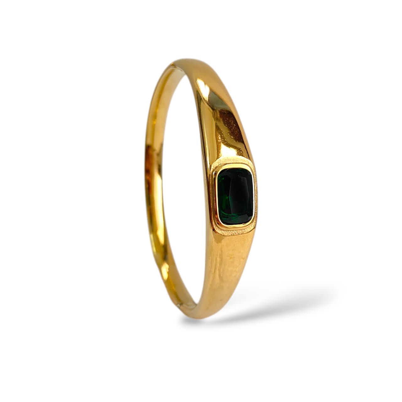 GREEN DIAMOND 18K GOLD PLATED BRACELET