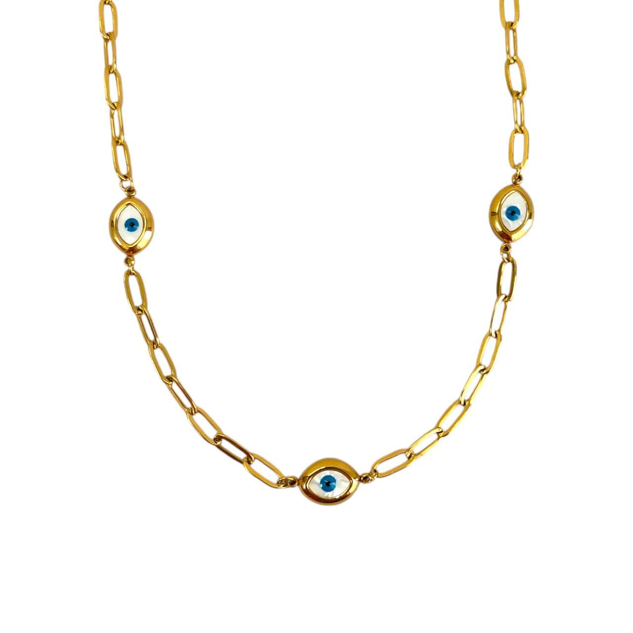 EVIL EYE LINK CHAIN NECKLACE