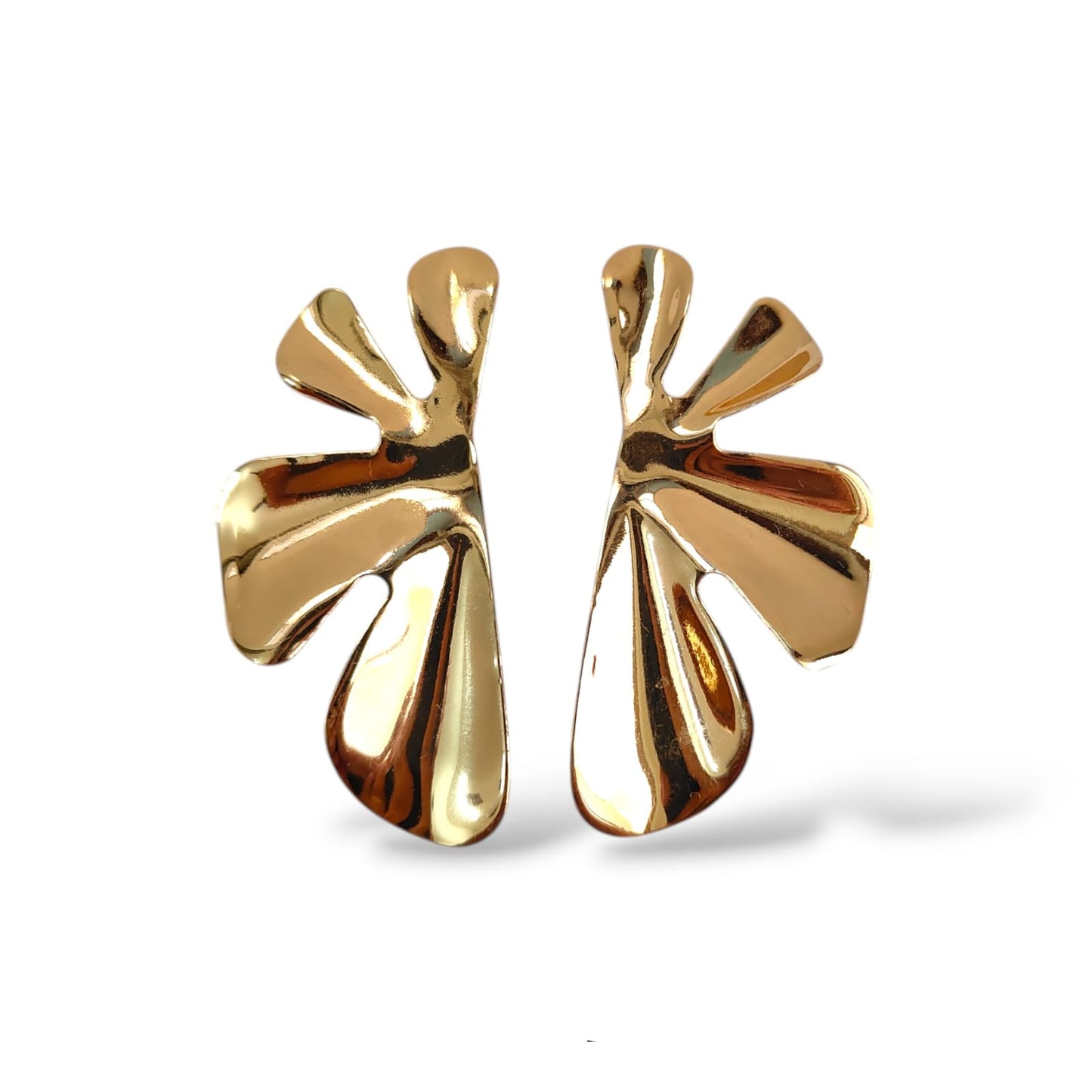 GOLD FLORAL ABSTRACT EARRINGS