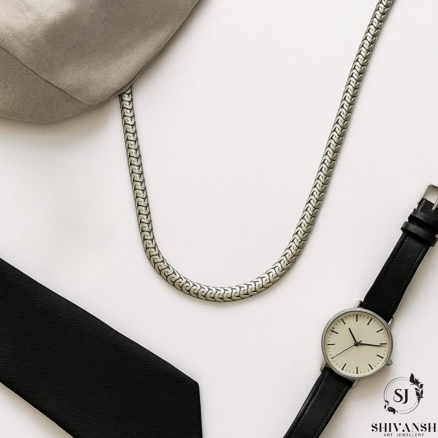 Men’s Silver Plated Flat Chain