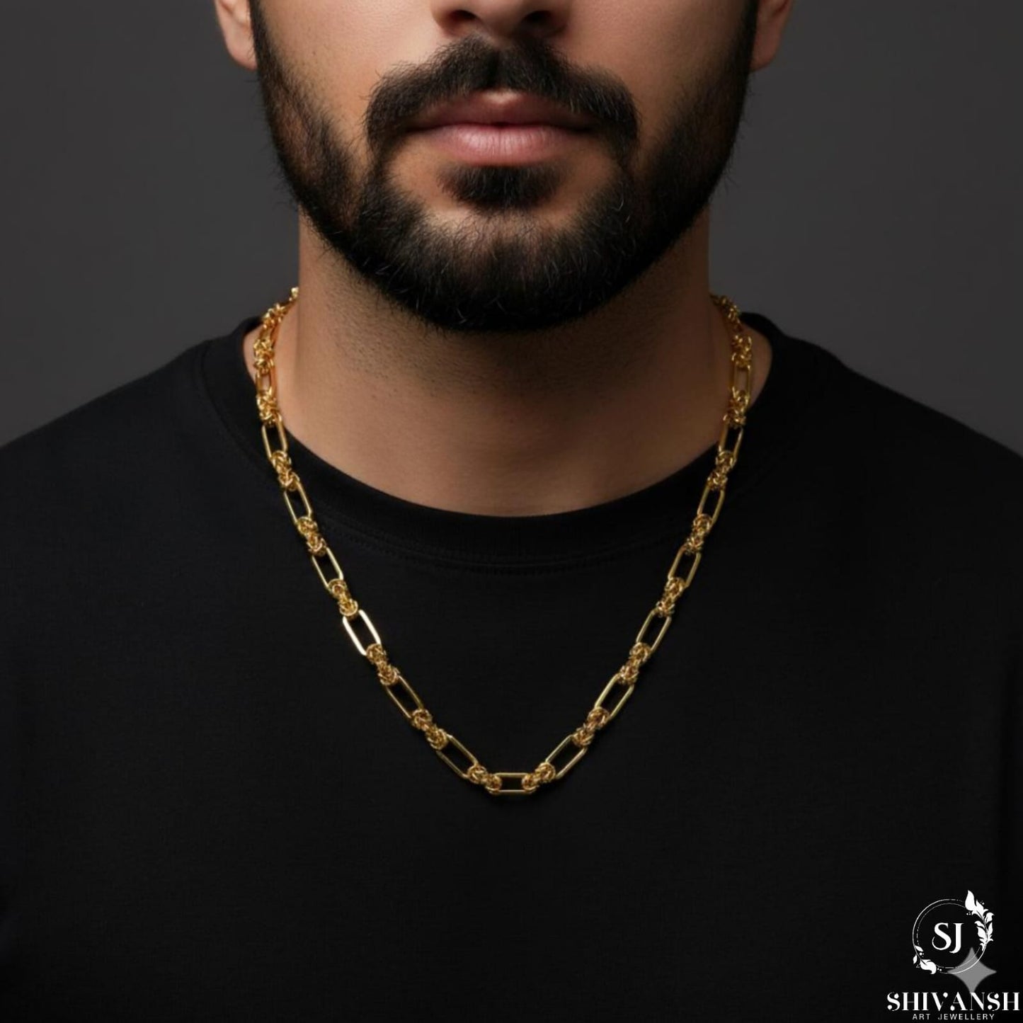 Men’s Dual Link Designer Rope Gold Chain