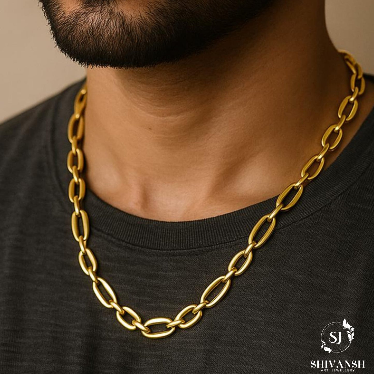 Men’s Gold Plated Oval Link Chain