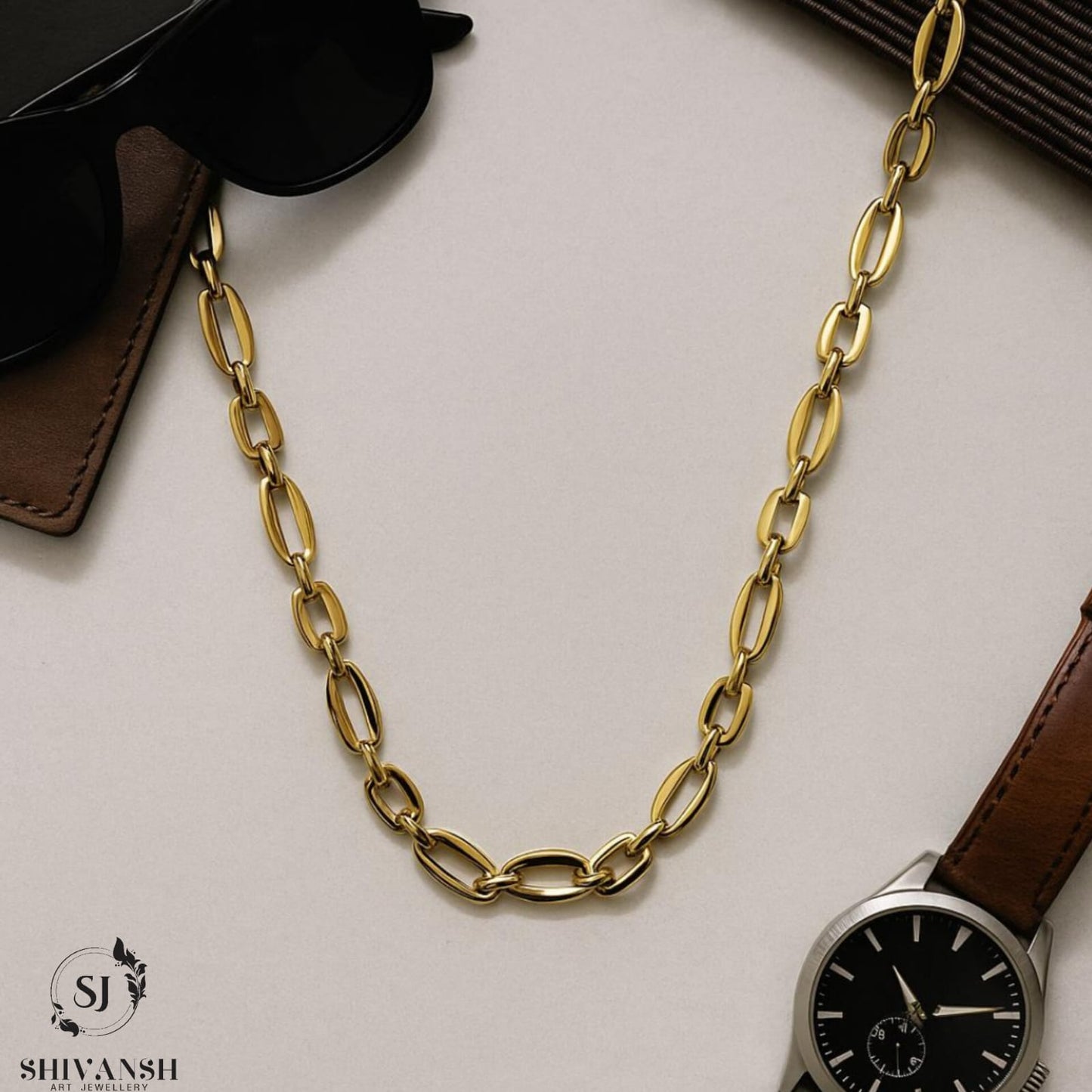 Men’s Gold Plated Oval Link Chain