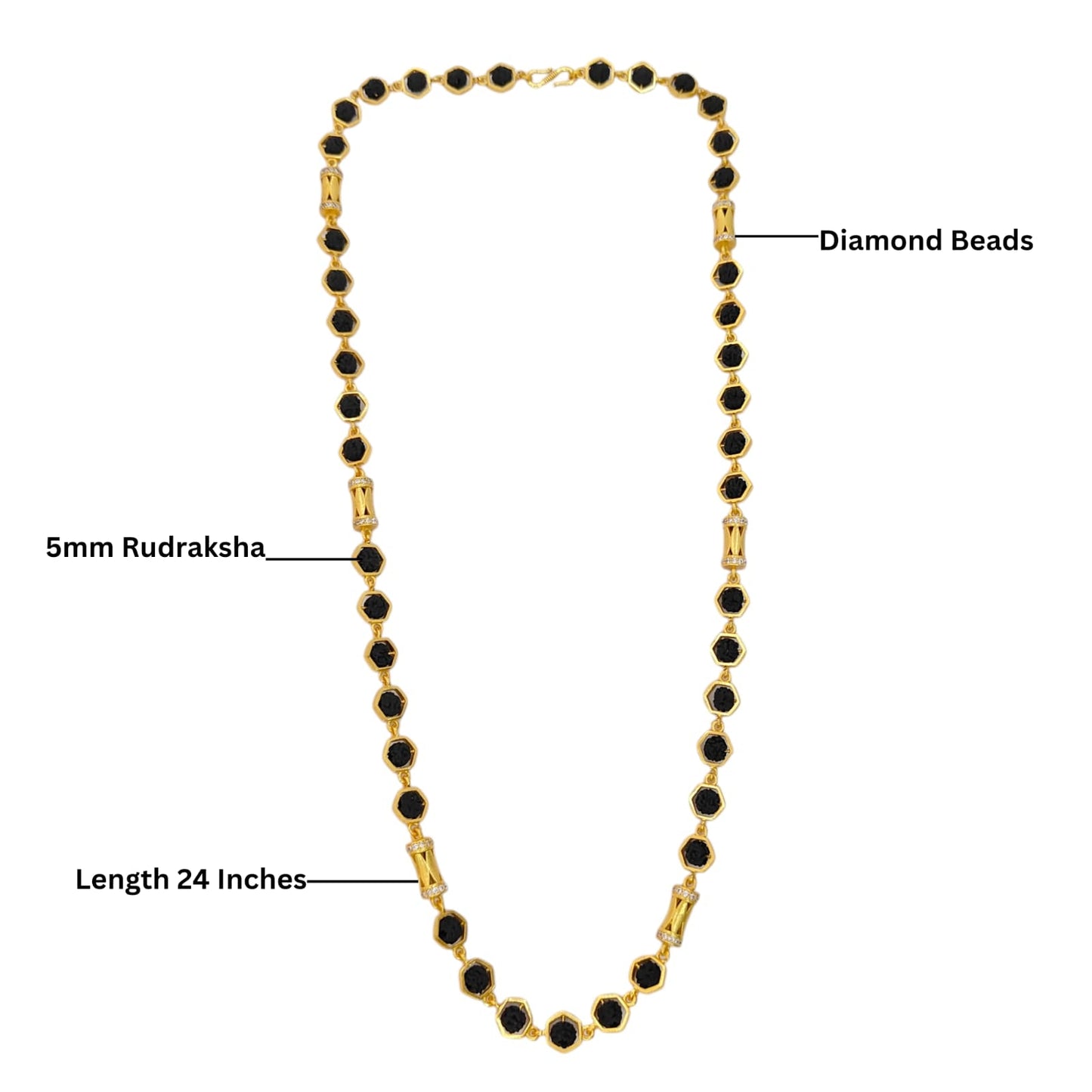 Exclusive Hexagon Ring Rudraksha Mala SJ-ML-13 Shivansh art Jewellery