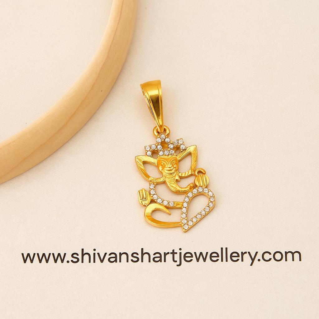 Premium Quality Gold Plated Ganpati Pendent