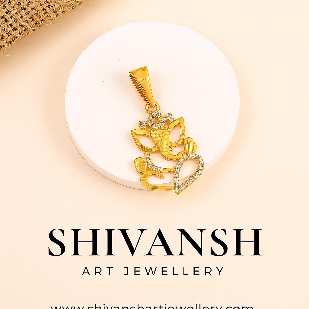 Premium Quality Gold Plated Ganpati Pendent