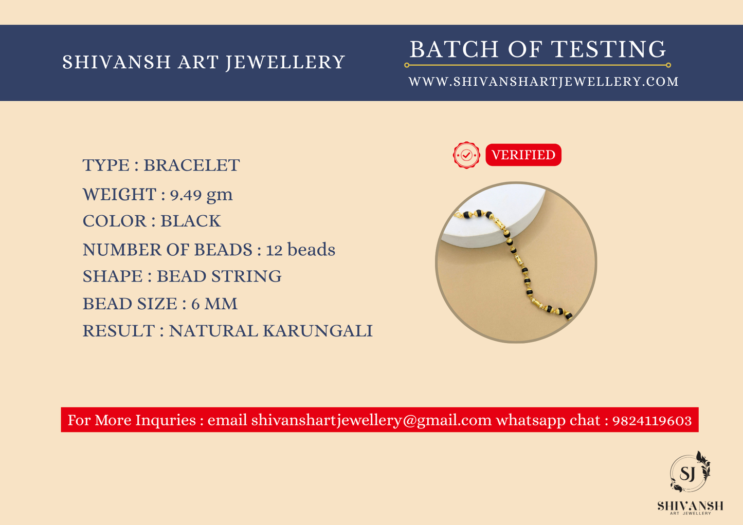 Premium Gold Plated Karungali Bracelet BR-02