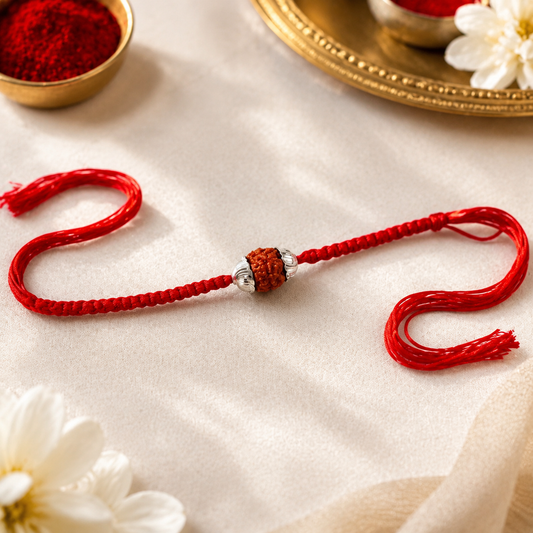 92.5 Sterling Silver Rudraksha Rakhi