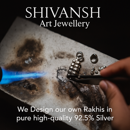 92.5 Sterling Silver Dual Tone Ganesha Rakhi