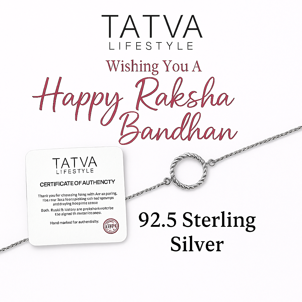 Four Rudraksha 92.5 Sterling Silver Rakhi