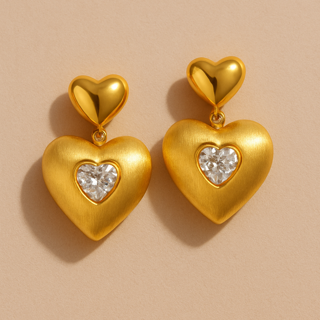 DIAMOND HEART EARRINGS