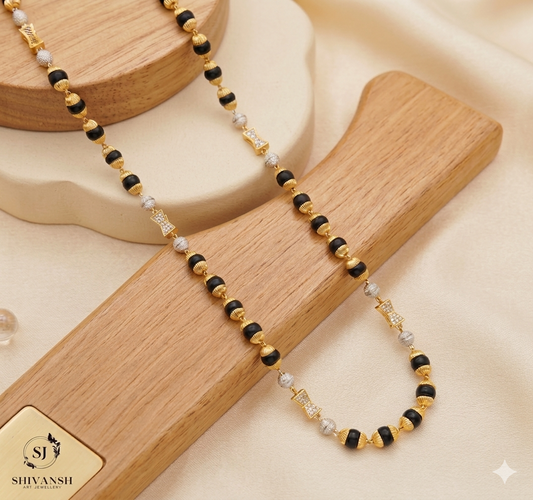 Premium Gold Plated Karungali Mala with Silver Plated Ball KL-03