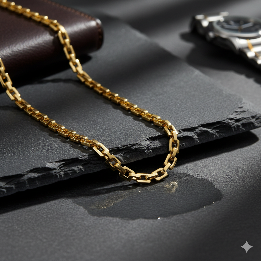Men’s Gold Plated Box Link Chain