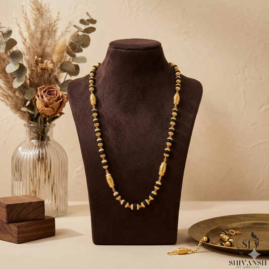 Exclusive Gold Plated Rudraksha Mala SJ-ML-17