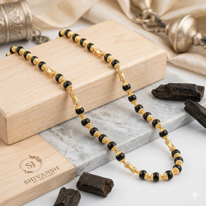 Gold Plated Diamond Beads Karungali Mala KL-02