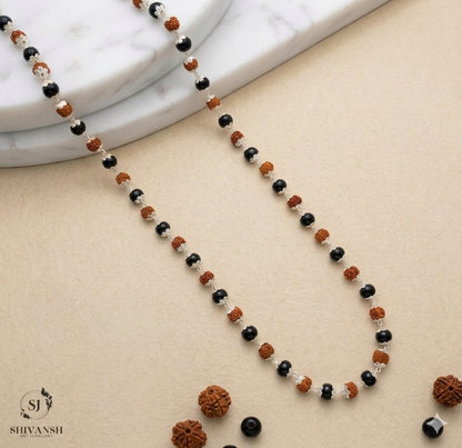 Premium Silver Plated Rudraksha Karungali Mala KL-05