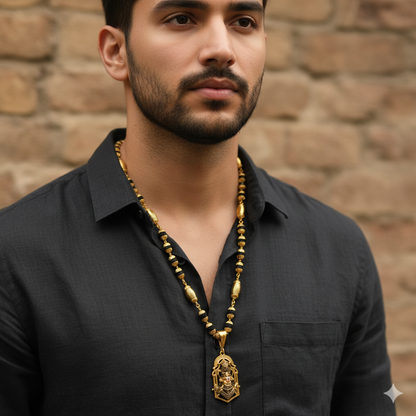Exclusive Gold Plated Rudraksha Mala with Tirupati Pendent MP-26
