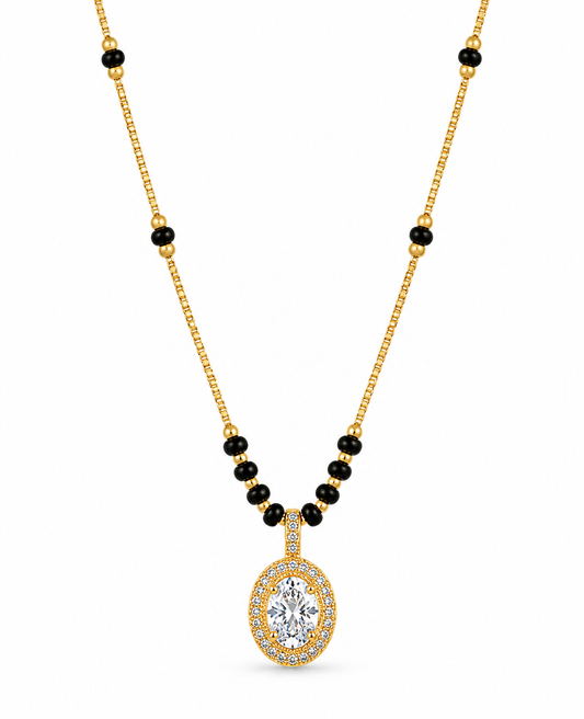 Oval Sparkle Gold Mangalsutra