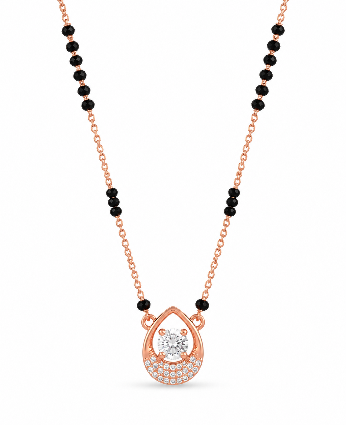 Rose Gold Solitaire Glow Mangalsutra