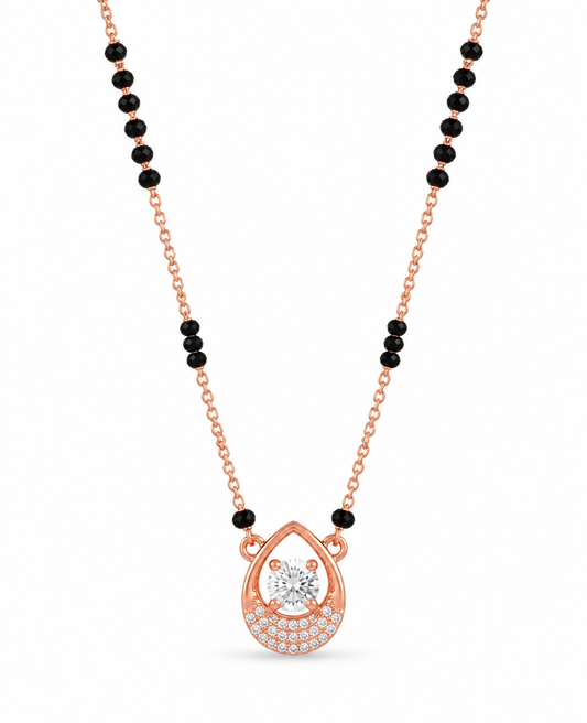 Rose Gold Solitaire Glow Mangalsutra