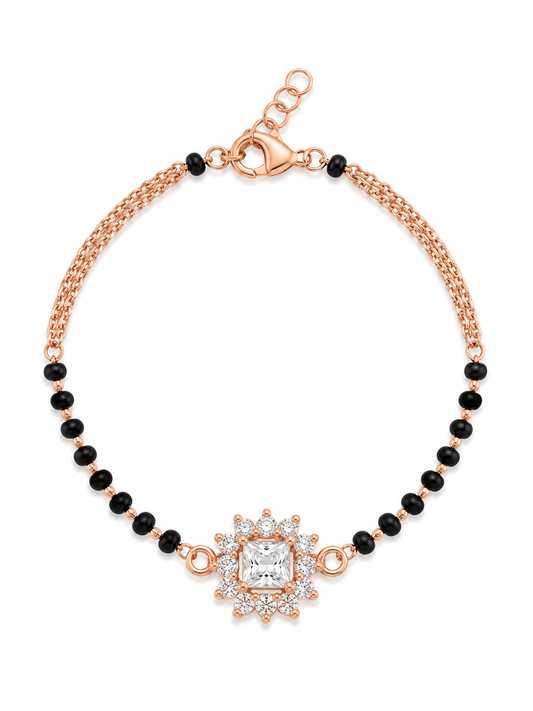 Rose Gold Square CZ Pendant Mangalsutra