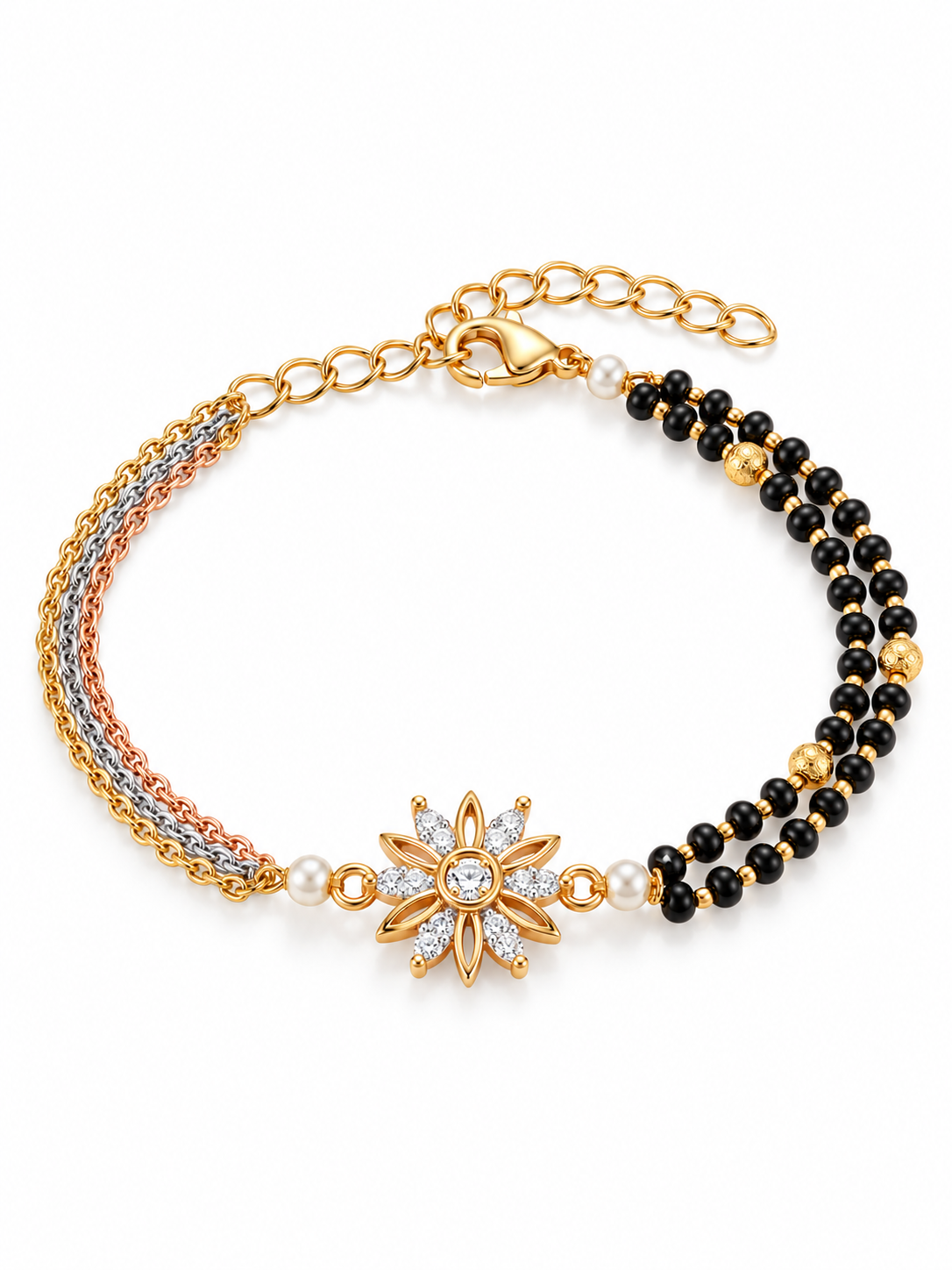 Tricolor Blossom Mangalsutra Bracelet