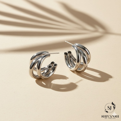 SILVER ROPE HOOPS 441