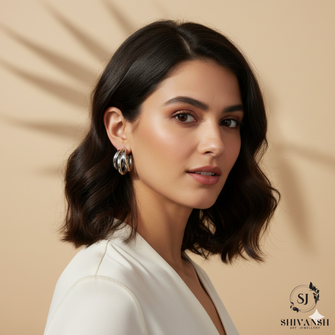 SILVER ROPE HOOPS 441