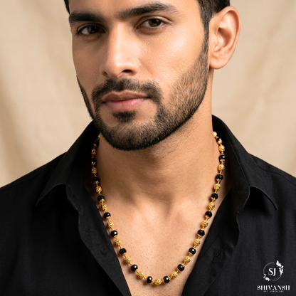Stylish Gold Plated Crystal Chain For Men