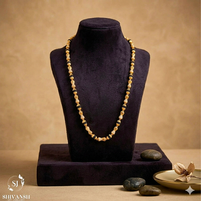 Exclusive Diamond Damru Beads Rudraksha Mala SJ-ML-01