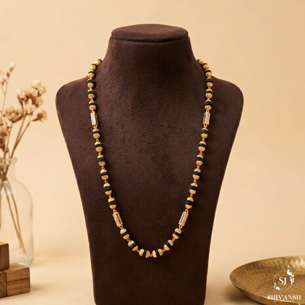 Exclusive Diamond Beads Rudraksha Mala SJ-ML-05