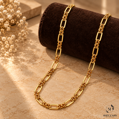 Men’s Dual Link Designer Rope Gold Chain