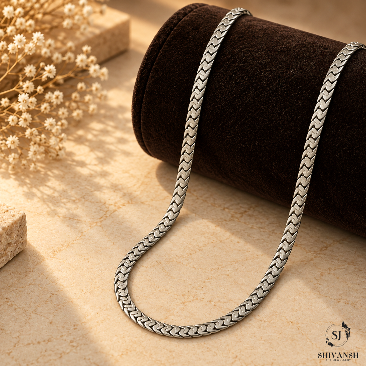 Men’s Silver Plated Flat Chain