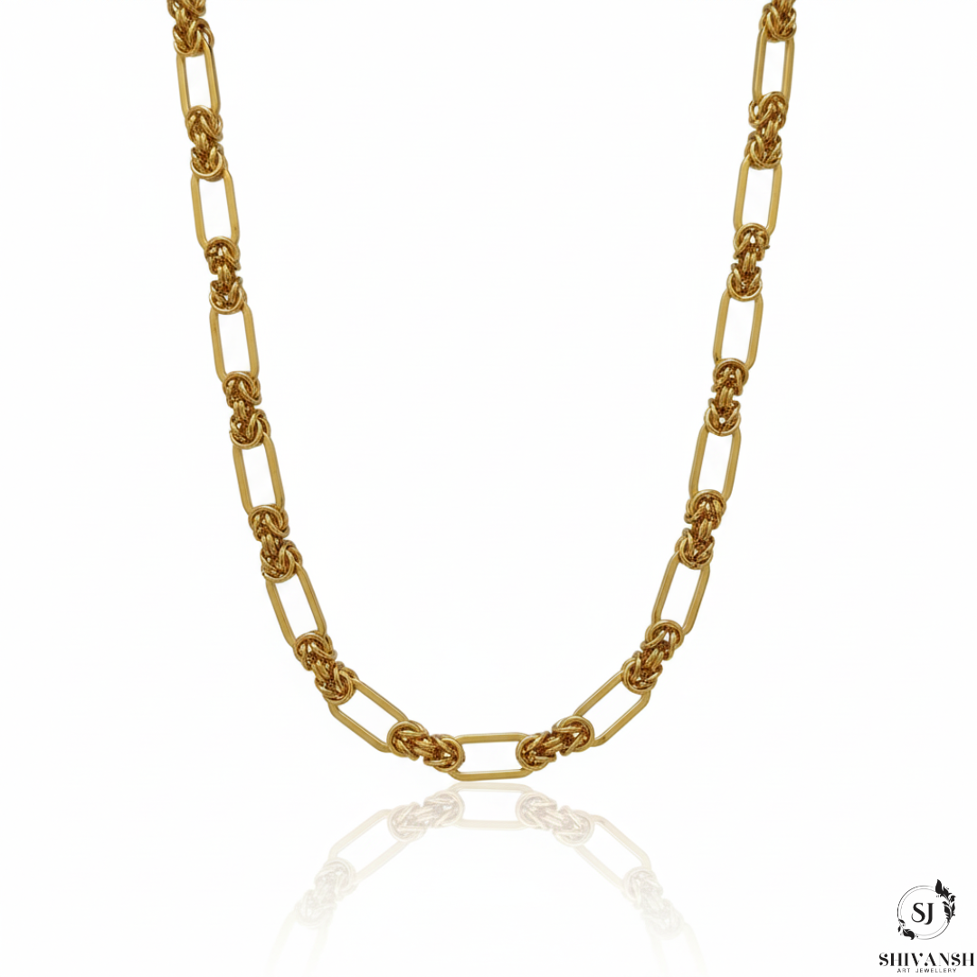 Men’s Dual Link Designer Rope Gold Chain