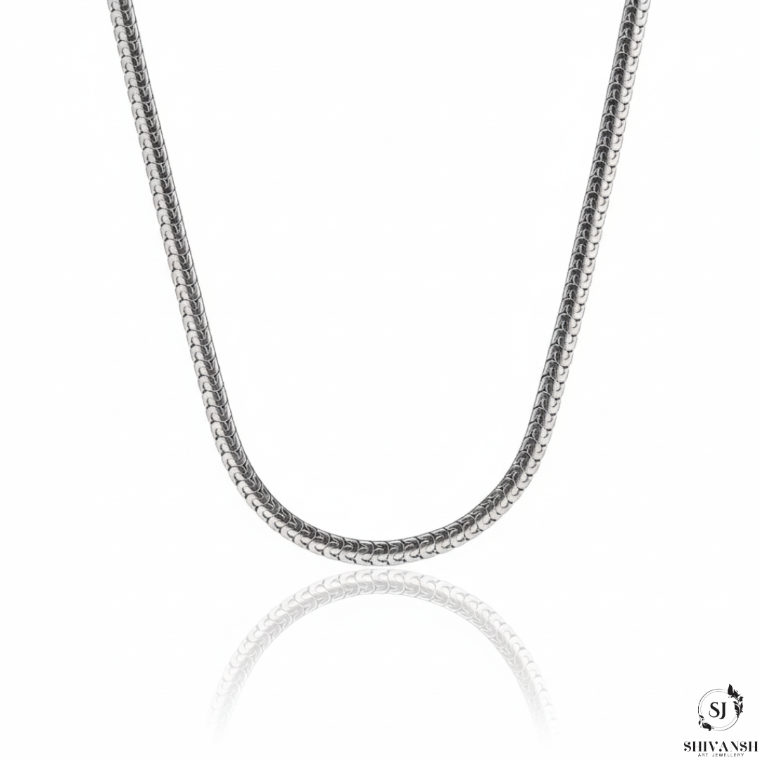 Men’s Silver Plated Flat Chain