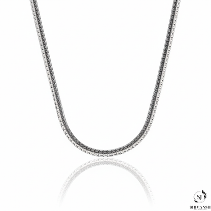 Men’s Silver Plated Flat Chain