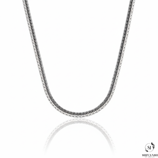 Men’s Silver Plated Flat Chain