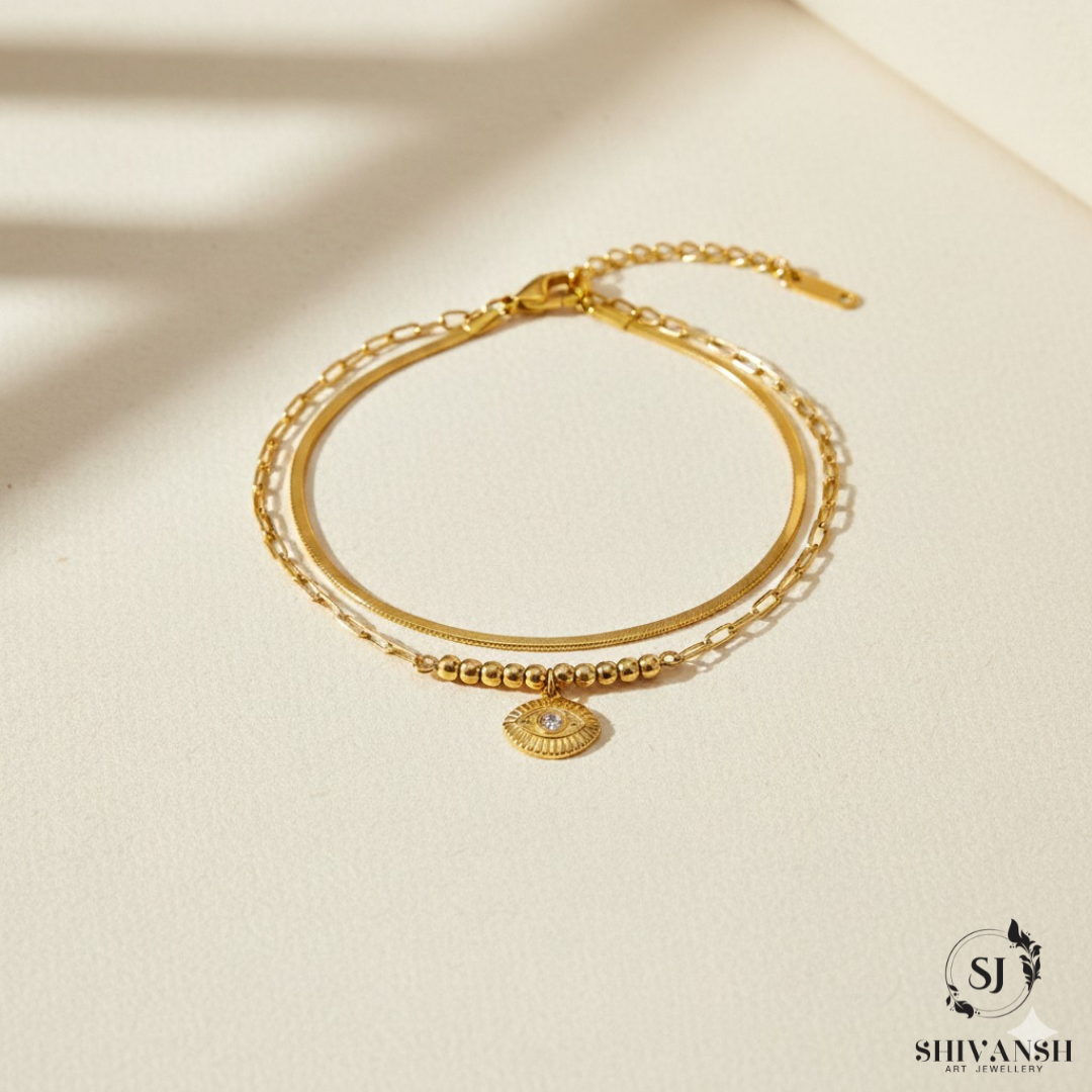 TWO LAYER CHARM BRACELET