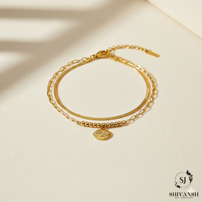 TWO LAYER CHARM BRACELET