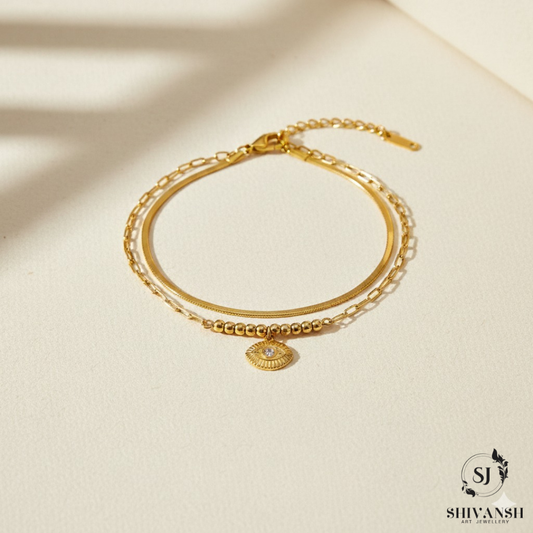 TWO LAYER CHARM BRACELET